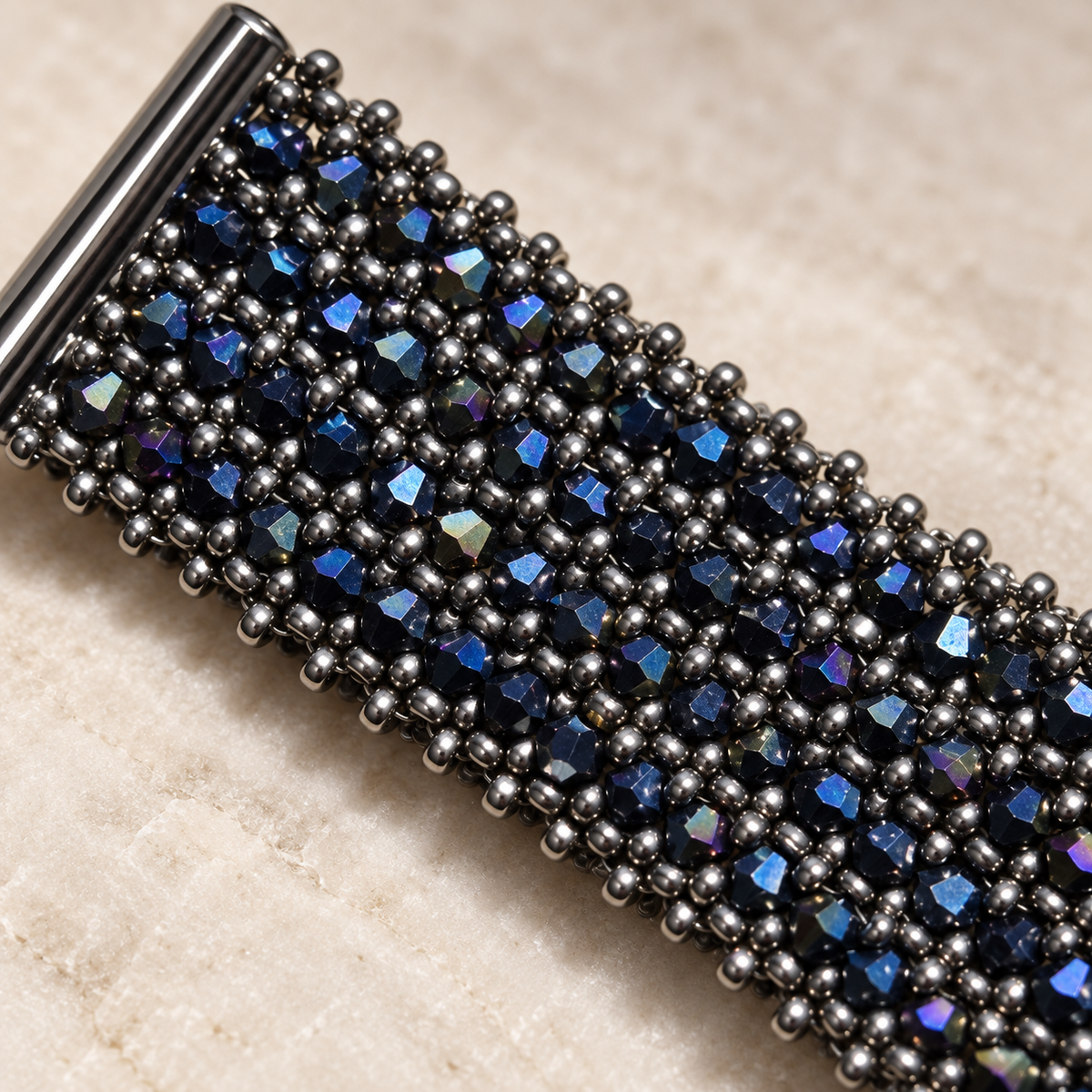 Midnight Iridescence Woven Bracelet