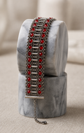 Ruby Ladder Beaded Bracelet