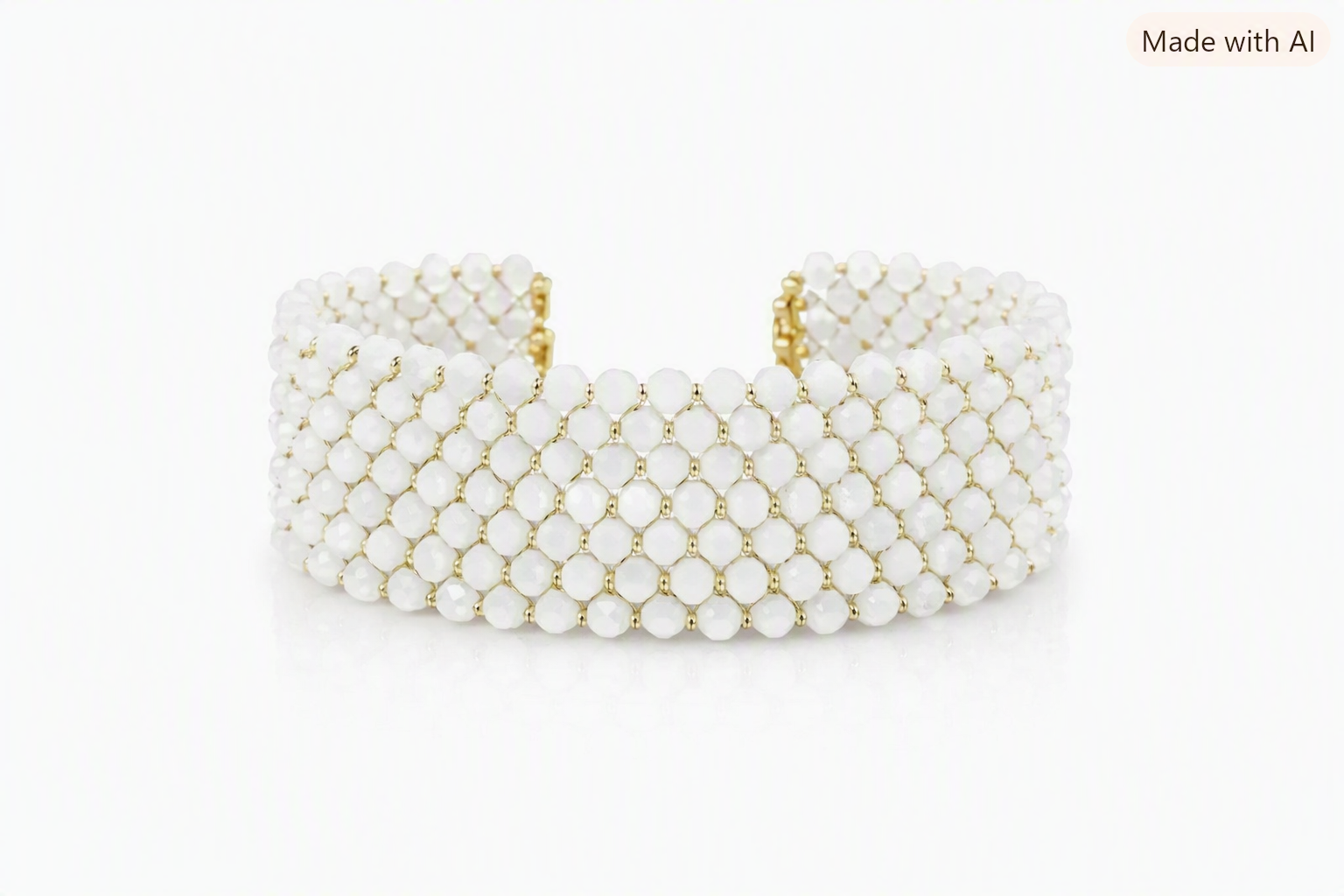 Ivory Sheen Beaded Bracelet