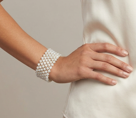 Ivory Sheen Beaded Bracelet