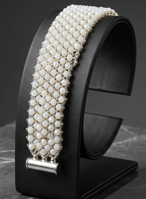 Ivory Sheen Beaded Bracelet