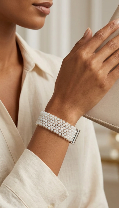 Ivory Sheen Beaded Bracelet