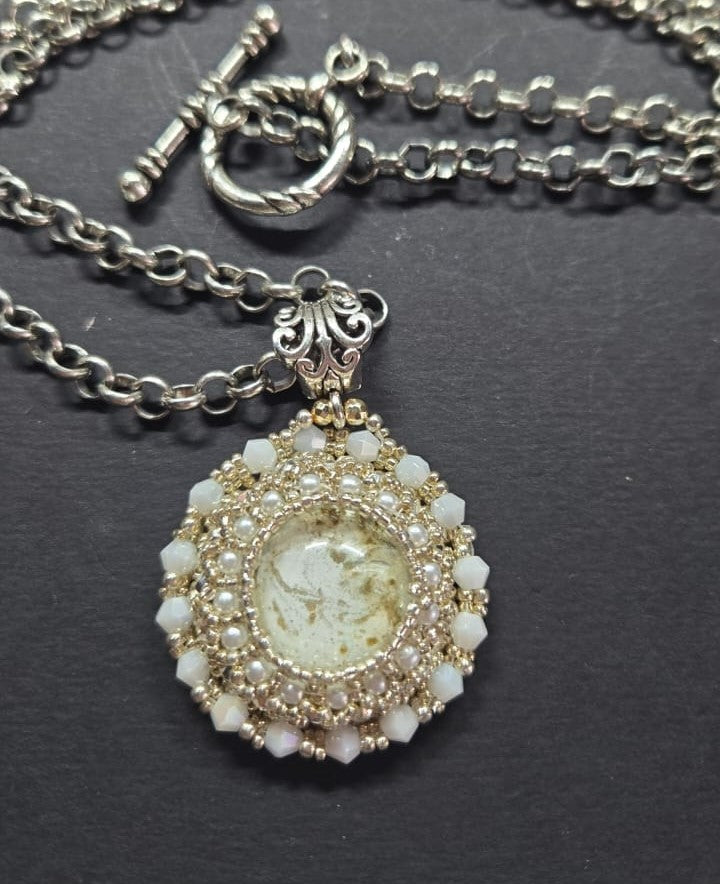 Ivory Bloom Medallion Necklace