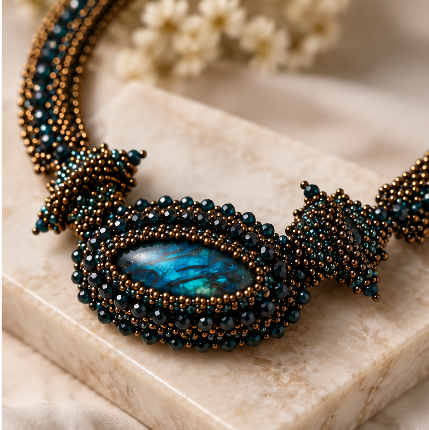 Midnight Lagoon Beaded Necklace