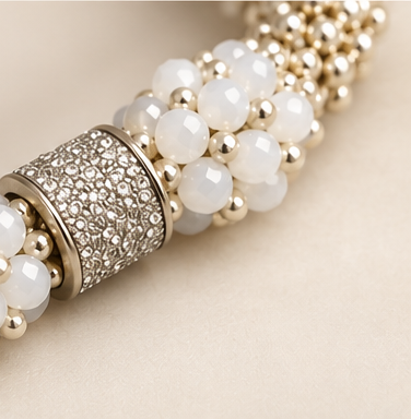 Milky Blossom Beaded Bracelet