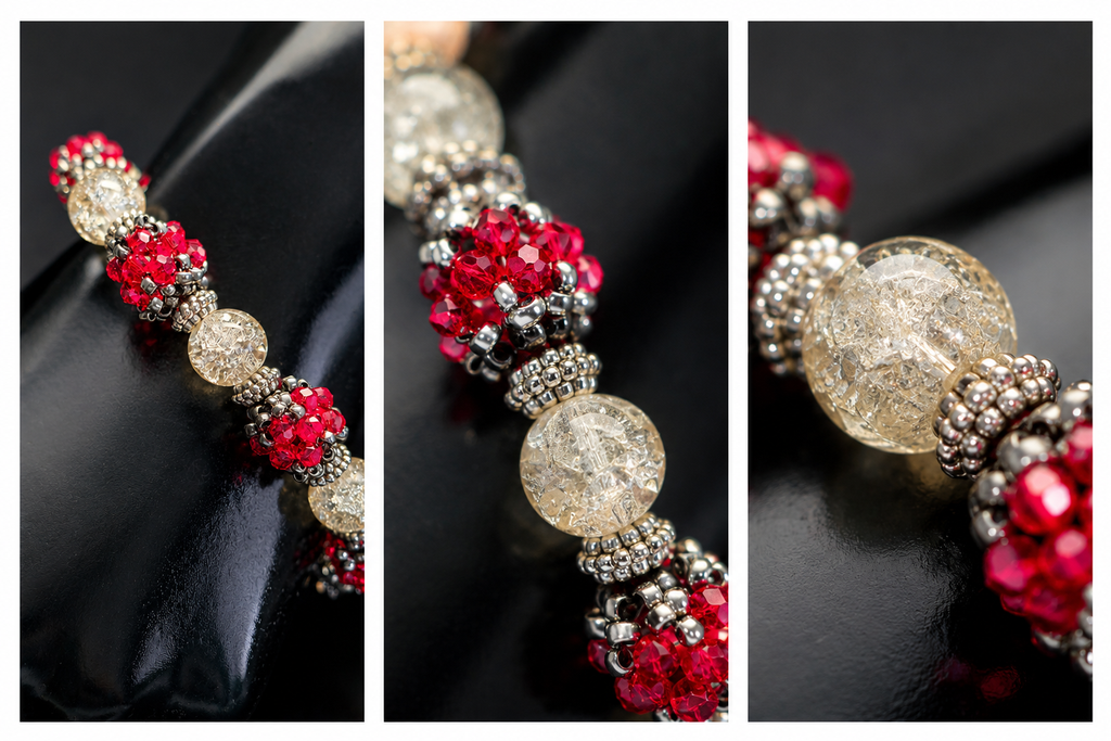 Ruby Radiance Beaded Bracelet